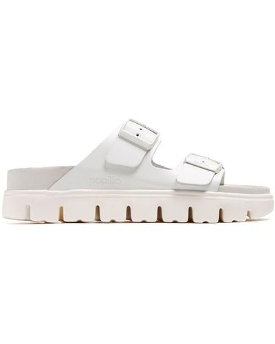 Birkenstock Arizona Leather Sandals With Two Buckle Straps - White