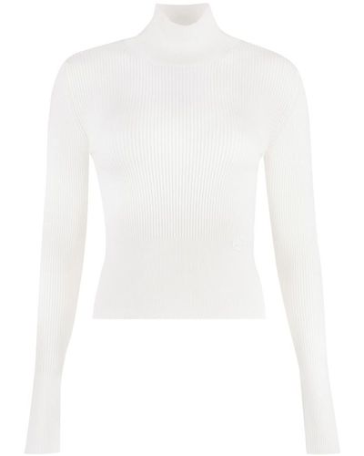 Patou Sweater Turtleneck Merino Wool Sweater - White