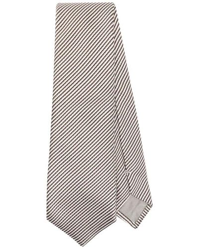 Giorgio Armani Striped Satin Tie - Gray