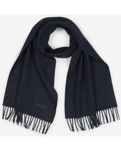 Tom Ford Prince Of Wales Scarf - Blue