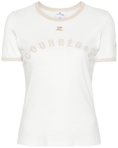 Courreges T-Shirt With Contrasting Edge - White