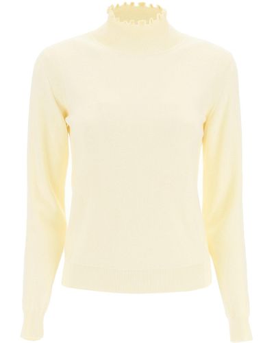 See By Chloé See By Chloe Ruched Neck Sweater - Natural