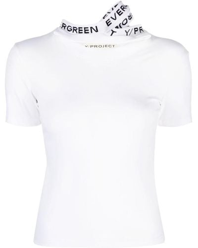 Y. Project Logo-jacquard Triple-collar T-shirt - White