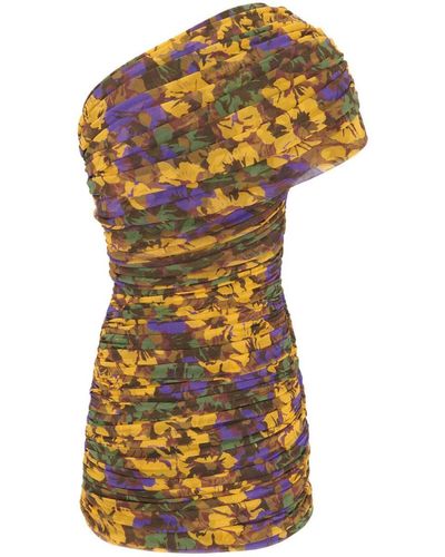 Saint Laurent One-Shoulder Floral Dress - Multicolour