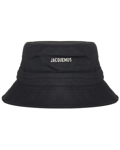 Jacquemus Le Bob Gadjo Brand-plaque Cotton Bucket Hat - Black