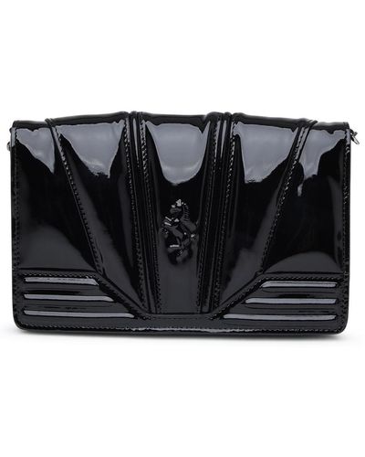 Ferrari Black Shiny Leather Crossbody Bag