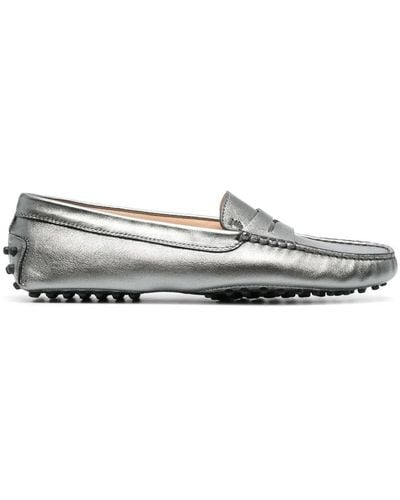 Tod's Gommino Driving Leather Loafers - White