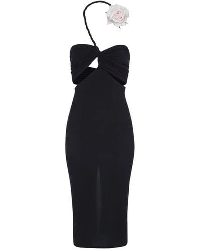 Magda Butrym Cutout Wire Neckline Midi Dress In Black
