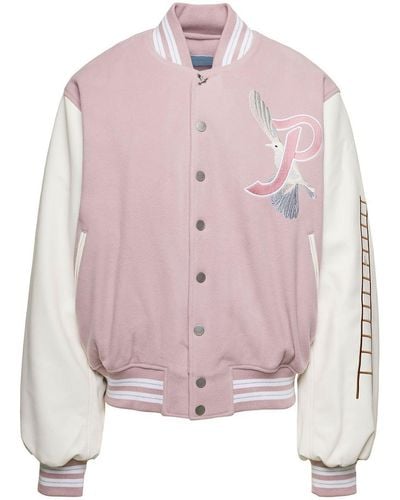 3.PARADIS Varsity Letterman Jacket - Pink
