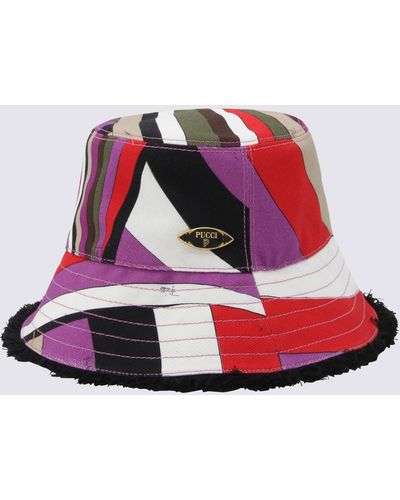 Emilio Pucci Multicolour Cotton Hat - Red