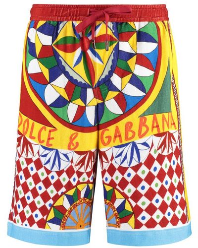Dolce & Gabbana Printed Cotton Shorts - Blue