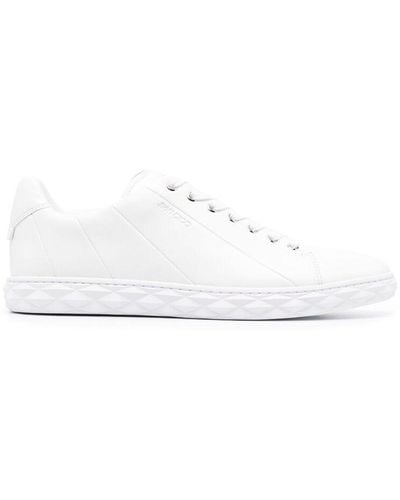 Jimmy Choo Diamond Light Leather Sneakers - White
