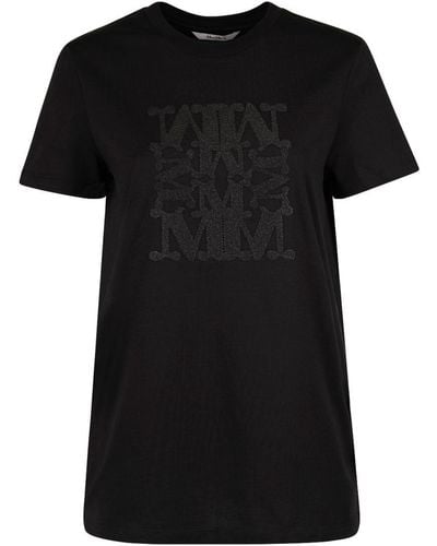 Max Mara Logo Cotton T-Shirt - Black
