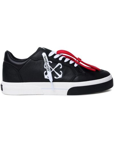 Off-White c/o Virgil Abloh Off- 'New Vulcanized' Leather Sneakers - Black