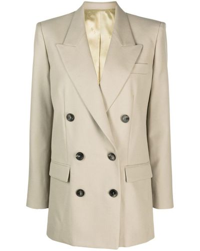 Isabel Marant Double-Breasted Virgin-Wool Blazer - Natural