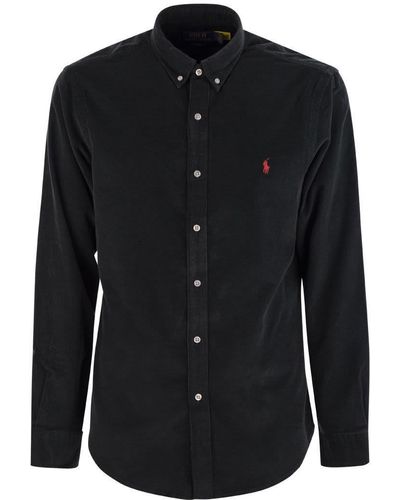 Polo Ralph Lauren Slim-fit Velvet Shirt - Black