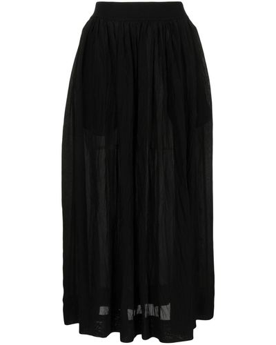 Uma Wang Long Skirt With Pleats - Black