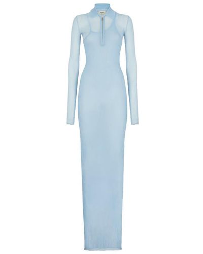 Fendi Wool Blend Dress. - Blue