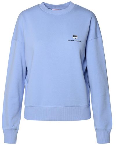 Chiara Ferragni Light Cotton Blend Sweatshirt - Blue