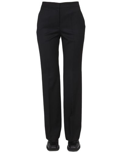 Moschino Wool Grain De Poudre Trousers - Black