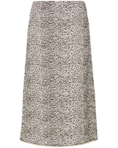 Fabiana Filippi Cotton Blend Midi Skirt - Gray