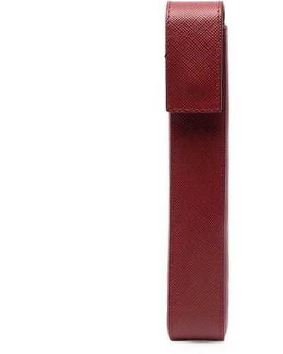 Prada Saffiano-Leather Pen Case - Red