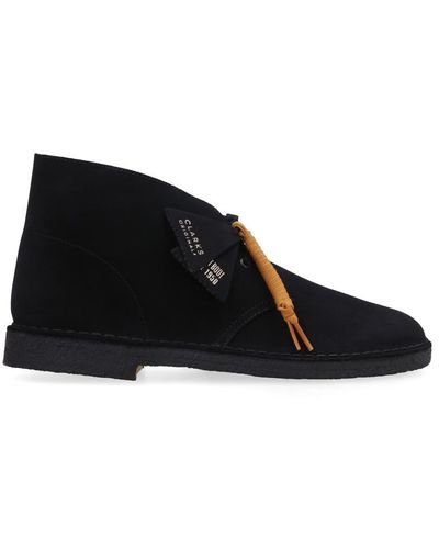 Clarks Suede Desert Boots - Black