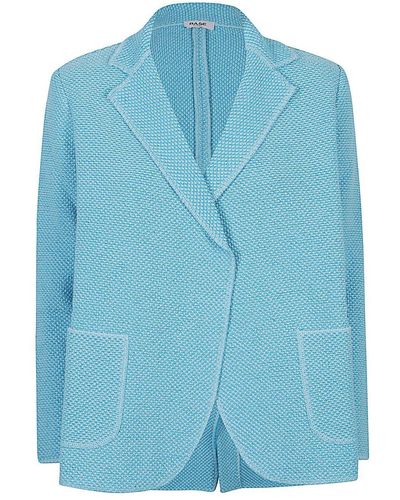 Base London Cotton And Linen Blend Jacket - Blue