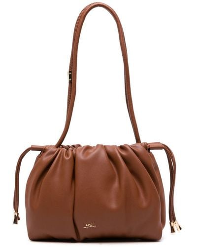 A.P.C. Ninon Leather Shoulder Bag - Brown