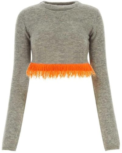 JW Anderson Loop Hem Cropped Sweater - Gray