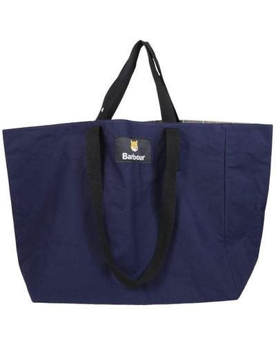 Barbour x Maison Kitsuné Reversible Tote Bag - Blue