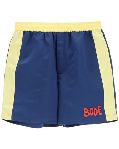 Bode Essex Stadium Shorts - Blue