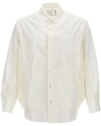 Sacai Nylon Insert Shirt Shirt, Blouse - White