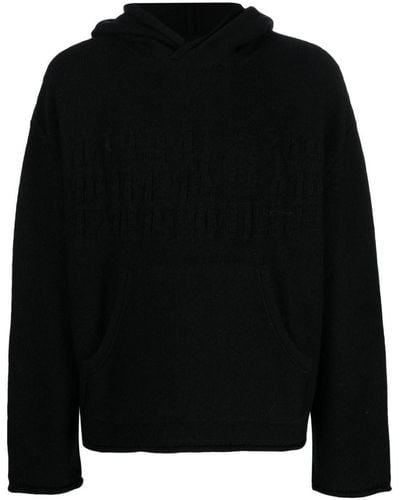 MM6 by Maison Martin Margiela Number-motif Knitted Hoodie - Black