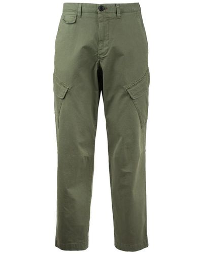 Paul Smith Washed Stretch Cotton Twill Cargo Pants - Green