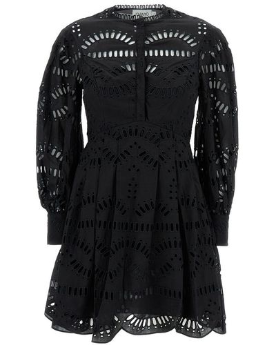 Charo Ruiz 'Franca' Mini Dress With Floreal Print - Black