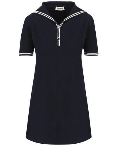 Miu Miu Sailor Collar Mini Dress - Blue