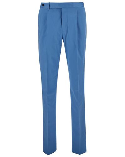 PT Torino Light Blue Slim Fit Tailoring Trousers In Cotton Blend Man