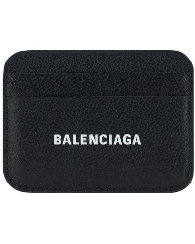 Balenciaga Leather Cash Card Holder - Black