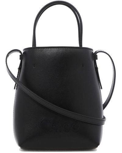 Chloé " Sense Micro" Bucket Bag - Black