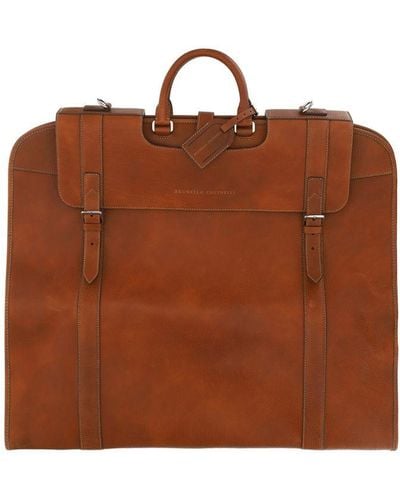 Brunello Cucinelli Leather Clothes Bag - Brown