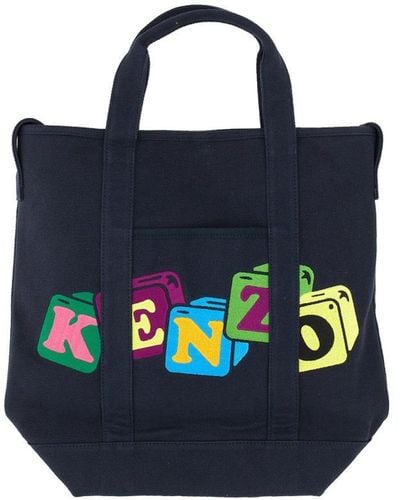 KENZO Boke Blocks Tote Bag - Blue