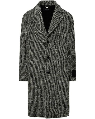 Versace Two-tone Wool Coat - Gray