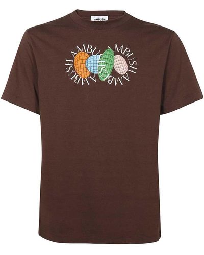 Ambush Printed Cotton T-shirt - Brown