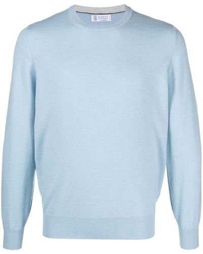 Brunello Cucinelli Cashmere Crewneck Sweater - Blue
