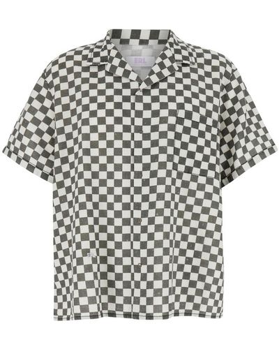ERL And Bowling Shirt With Check Motif - White