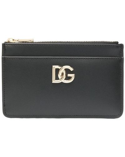 Dolce & Gabbana Logo Leather Card Holder - Black