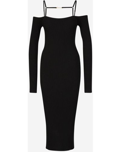 Jacquemus La Robe Sierra Midi Dress - Black