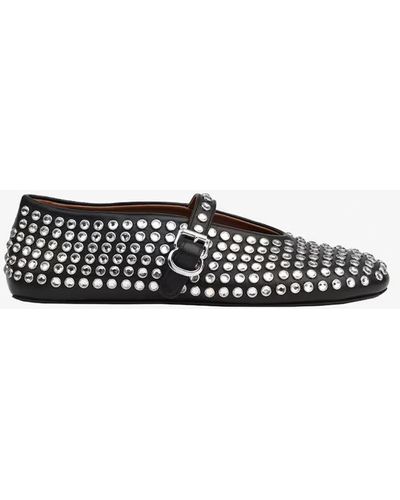 ALAIA 26S FLAT LOAFERS IN BLACK GLOSSY LAMBSKIN main image 1