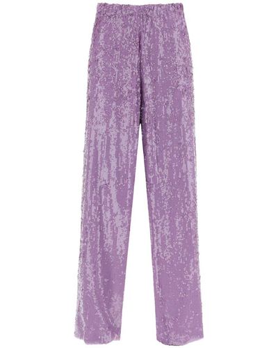 Dries Van Noten Puvis Sequined Trousers - Purple